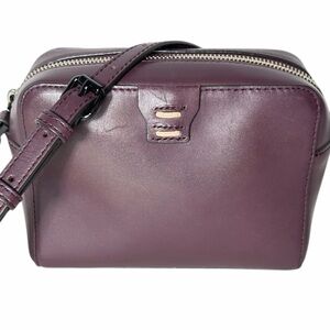 Rebecca Minkoff Leather Crossbody Bag Wine Burgundy Minimalist Adjustable Strap